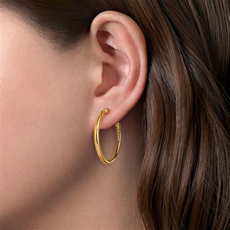 yellow gold hoop earrings 14k